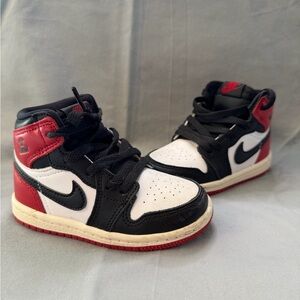 Nike Jordan Kids Black, White, and Red Sneakers